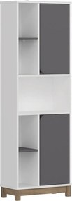Γραφείο με Βιβλιοθήκη Λευκό / Καρυδί RAEVA 120x60x75
