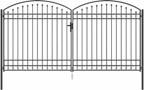 vidaXL Πύλη Φράχτη Assen 401 x 250 εκ. Ατσάλι Γκρι Κλειδώσιμο