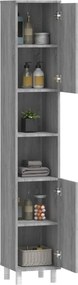 vidaXL Ντουλάπι Μπάνιου Γκρι Sonoma 30x30x179 εκ. Επεξεργασμένο Ξύλο