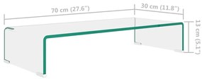 vidaXL Βάση Τηλεόρασης/Οθόνης Διάφανη 70 x 30 x 13 εκ. Γυάλινη