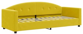 vidaXL Καναπές Κρεβάτι Συρόμενος Κίτρινο 80x200εκ. Βελούδινος Συρτάρια