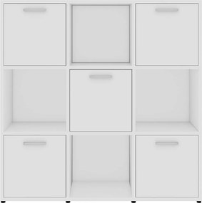 vidaXL Βιβλιοθήκη Λευκή 90 x 30 x 90 εκ. από Επεξ. Ξύλο