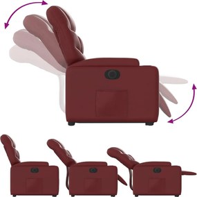 vidaXL Πολυθρόνα Ηλεκ.Ανακλινόμενη με Ανύψωση Μπορντό Συνθ.Δέρμα