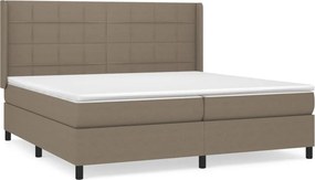 vidaXL Κρεβάτι Boxspring με Στρώμα Taupe 200x200 εκ. Υφασμάτινο