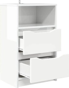 vidaXL Κομοδίνο Υψηλής γυαλάδας λευκό 40 x 30 x 467 εκ