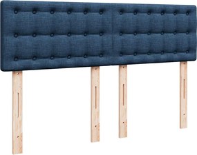 vidaXL Κρεβάτι Boxspring με Στρώμα Μπλε 140x200 εκ. Υφασμάτινο