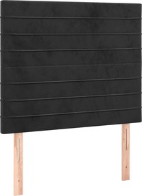 vidaXL Κεφαλάρι Μαύρο Βελούδινο 100x5x118/128 εκ.