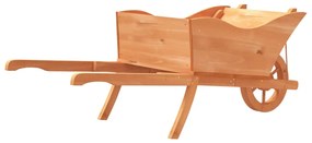 vidaXL Ζαρντινιέρα Καρότσι 128 x 45,5 x 43 εκ. από Μασίφ ξύλο Ελάτης