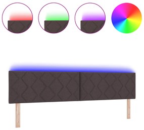 vidaXL LED Κεφαλάρι Σχεδίασης Διαμαντιών Σκούρο Καφέ 200 εκ. Υφασμάτινο