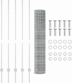 vidaXL Τεντώτο με στήριγμα Ασημί 1,4 x 10 m Ατσάλι