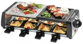 Techwood TRGP-896 σχάρα raclette, 1200W, Θερμοστάτης, 8 μίνι raclette, Διπλή προστασία, Μαύρο