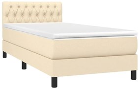 ΚΡΕΒΑΤΙ BOXSPRING ΜΕ ΣΤΡΩΜΑ ΚΡΕΜ 90X190 ΕΚ.ΥΦΑΣΜΑΤΙΝΟ 3140262