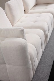 Corner Sofa Amaris 3 Seater With Pouffe - White White