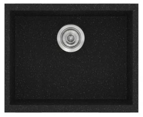 Sanitec Classic 341 Granite Black Ένθετος Νεροχύτης 50cm