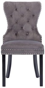 vidaXL Καρέκλες Τραπεζαρίας 2 τεμ. Γκρι Βελούδινες