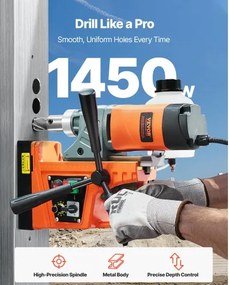 Magnetic Drill 1450W 2878 lbf Portable Mag Drill Press 2 in Boring Diameter