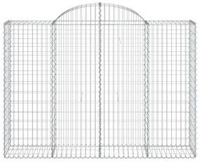 Συρματοκιβώτια Τοξωτά 20 τεμ. 200x50x140/160 εκ. Γαλβαν. Ατσάλι - Ασήμι