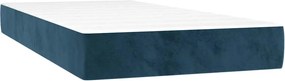 vidaXL Κρεβάτι Boxspring με Στρώμα Σκούρο Μπλε 100x200 εκ. Βελούδινο