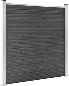 vidaXL Σετ Πάνελ Περίφραξης Μαύρο 353 x 186 εκ. από WPC