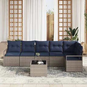 vidaXL Σετ Καναπέ 7 pcs Γκρι συνθετικό ρατάν