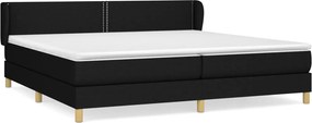 vidaXL Κρεβάτι Boxspring με Στρώμα Μαύρο 200x200 εκ. Υφασμάτινο