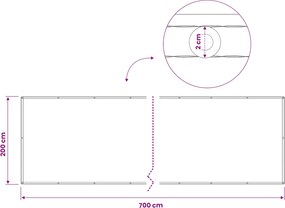 vidaXL Αδιάφανο σκίαστρο μπαλκονιού 200 x 700 εκ