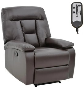 Πολυθρόνα relax με μηχανισμό massage Terpsi καφέ PU 80x94x100εκ 80x94x100 εκ.