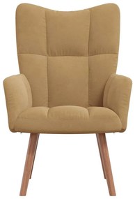 vidaXL Πολυθρόνα Relax Καφέ Βελούδινη