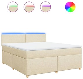 ΚΡΕΒΑΤΙ BOXSPRING ΜΕ ΣΤΡΩΜΑ ΚΡΕΜ 180X200 ΕΚ. ΥΦΑΣΜΑΤΙΝΟ 3289057