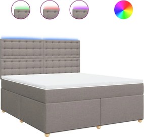 vidaXL Κρεβάτι Boxspring με Στρώμα Taupe 180x200 εκ. Υφασμάτινο