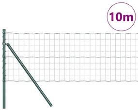vidaXL Φράχτης με Στήλες. Πράσινο 0.8 x 10 m Ατσάλι