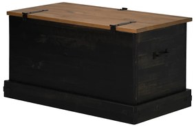 vidaXL Σεντούκι αποθήκευσης HALDEN Μαύρο 91x48x47cm Στερεό ξύλο πεύκου