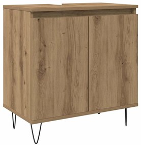 vidaXL Ντουλάπι Μπάνιου Δρυς τεχνίτης 58 x 33 x 60 εκ από Επεξεργ Ξύλο
