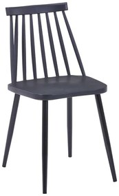 Καρέκλα Aurora I pp σε μαύρη απόχρωση-πόδι μεταλλικό μαύρο 43x48x79εκ 43x48x79 εκ.