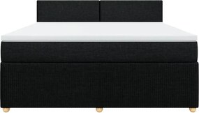 vidaXL Κρεβάτι Boxspring με Στρώμα Μαύρο 180x200 εκ. Υφασμάτινο