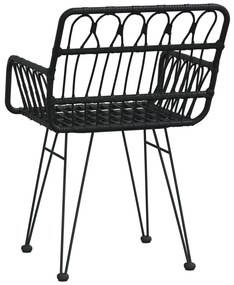 Καρέκλες Κήπου 2 τεμ. Μαύρες 56x64x80 εκ. Ρατάν Πολυαιθυλενίου - Μαύρο