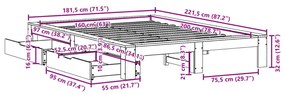 ΣΚΕΛΕΤΟΣ ΚΡΕΒ. ΧΩΡΙΣ ΣΤΡΩΜΑ ΚΑΦΕ ΚΕΡΙΟΥ 160X200 ΕΚ ΜΑΣΙΦ ΠΕΥΚΟ 3308995