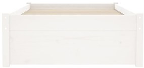 vidaXL Πλαίσιο Κρεβατιού Λευκό 75x190 εκ. Μασίφ Ξύλο Small Single