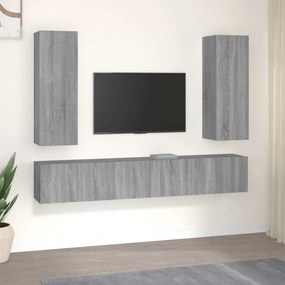 VidaXL Σετ Επίπλων Τηλεόρασης 5 Τεμ. Γκρι Sonoma Επεξεργασμένο Ξύλο