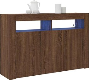 vidaXL Πλαϊνό γραφείο Καφέ δρυς 116 x 30 x 75 εκ. Επεξεργασμένο ξύλο