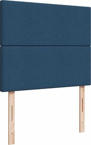 vidaXL Κρεβάτι Boxspring με Στρώμα Μπλε 120x200 εκ. Υφασμάτινο