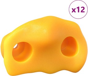 vidaXL Βάσεις αναρρίχησης 12 τεμ. Κίτρινο 100 x 67 x 43 mm PP
