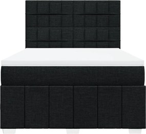 vidaXL Κρεβάτι Boxspring με Στρώμα Μαύρο 140x190 εκ. Υφασμάτινο