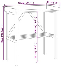 Τραπέζι Φυτών με Ράφι Καφέ 78x38x82,5εκ. από Μασίφ Ξύλο Ελάτης - Καφέ