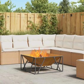 vidaXL Φωτιά Καφέ 80 x 80 x 40 cm Ατσάλι σκληρυθέν στον αέρα