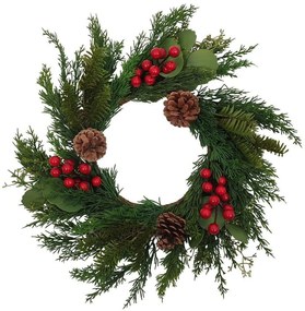 Χριστουγεννιάτικο Στεφάνι Red Berry 031041 45x45cm Green-Red