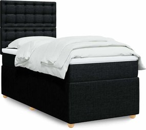 vidaXL Κρεβάτι Boxspring με Στρώμα Μαύρο 80 x 200 εκ. Υφασμάτινο