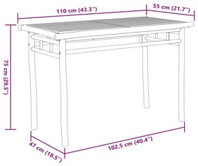 Τραπεζαρία Κήπου 110x55x75 εκ. από Μπαμπού - Καφέ