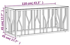 vidaXL Τραπεζάκι Σαλονιού Ανοξείδωτο Ατσάλι & Μασίφ Ανακυκλωμένο Ξύλο