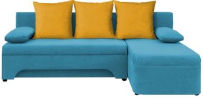 Γωνιακός καναπές Lamor-Γαλάζιο - Κίτρινο